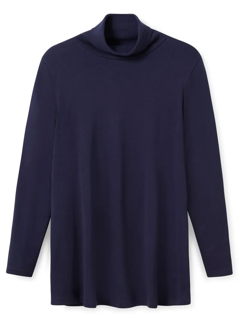 sheego Rollkragenshirt marine, Marine, – Produktbild 1 von 2