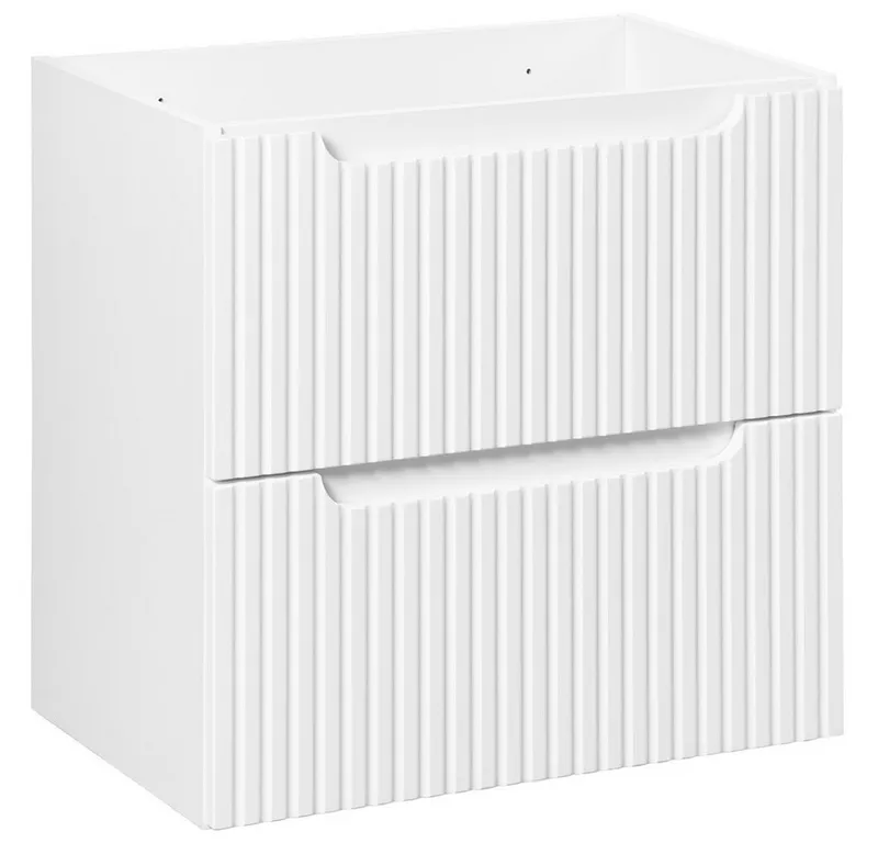Lomadox Unterschrank NEWPORT-56-WHITE Waschtischunterschrank, weiß mit gerillter Front, ca. 60/57/39cm, Weiß, – Produktbild 4 von 5