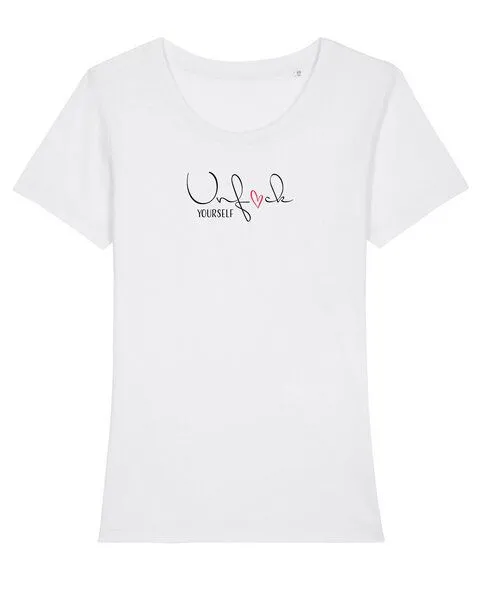 Human Family Human Family Bio Damen Statement T-Shirt "Unf*ck yourself" aus Bio-Baumwolle, Weiss, – Produktbild 1 von 3
