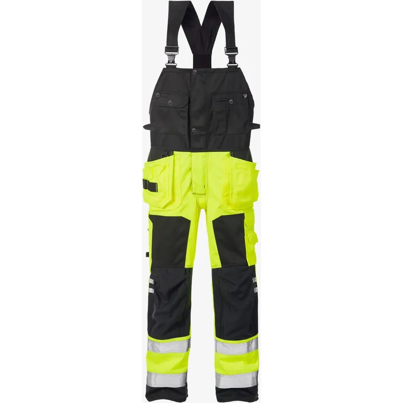 Fristads Warnschutz-Latzhose Klasse 2 Fristads 1014 PLU, Gelb, – Produktbild 1 von 2