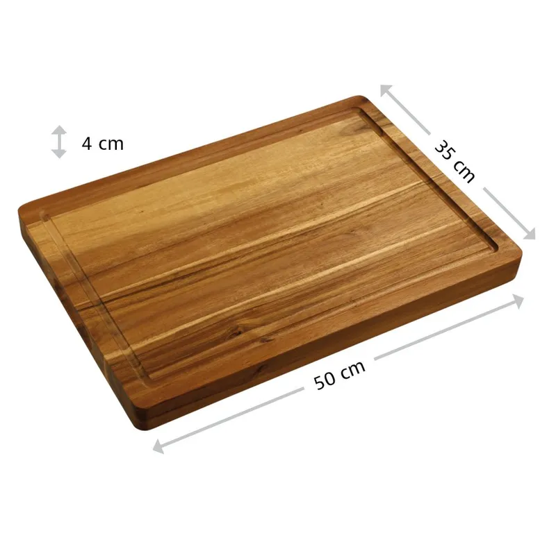 Kesper Kesper Schneidebrett Tranchierbrett, Akazie, FSC, Akazienholz, (1-St), mit Saftrille, Beige, – Produktbild 4 von 8
