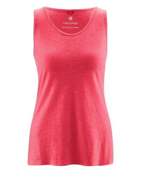 HempAge HempAge Lockeres Tank-Top Hanf/Biobaumwolle, Magnolia (rot), – Produktbild 3 von 4