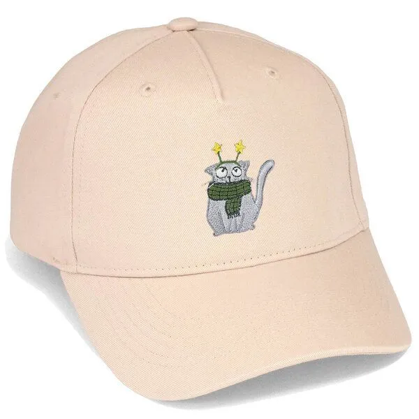 LIGARTI Bestickte Cap – Babette die Winterkatze – LIGARTI Tiermanufaktur, Sand, – Produktbild 1 von 4