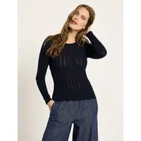 LANIUS LANIUS Pointelle-Pullover aus Bio-Baumwolle, Midnight, – Produktbild 1 von 1