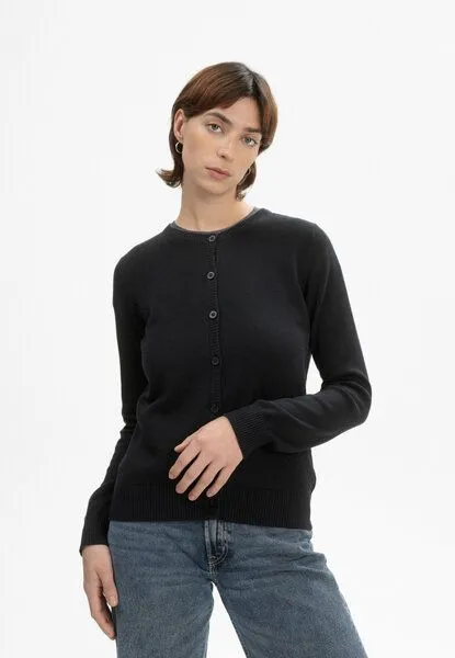 MELA MELA Feinstrick Cardigan Style NAMEEN aus 100% Bio-Baumwolle, Schwarz, – Produktbild 1 von 4