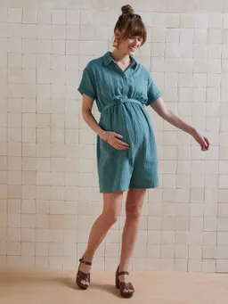 Vertbaudet Kurzer Jumpsuit für Schwangerschaft und Stillzeit aus Musselin – Produktbild 1 von 1
