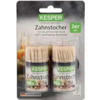 Kesper KESPER Zahnstocher aus FSC-Birkenholz, 2er-Pack mit je 180 Stk. – Produktbild 1 von 1