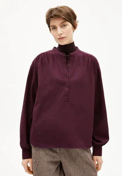 ARMEDANGELS ARMEDANGELS EFINARAA BRUSHED Damen Longsleeve aus Bio-Baumwolle, Dark cranberry, – Produktbild 1 von 3