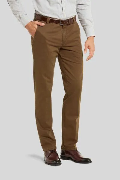 Meyer MEYER SUPER STRETCH DOUBLE-DYE BAUMWOLLCHINO, Gelb (karamell), – Produktbild 1 von 4