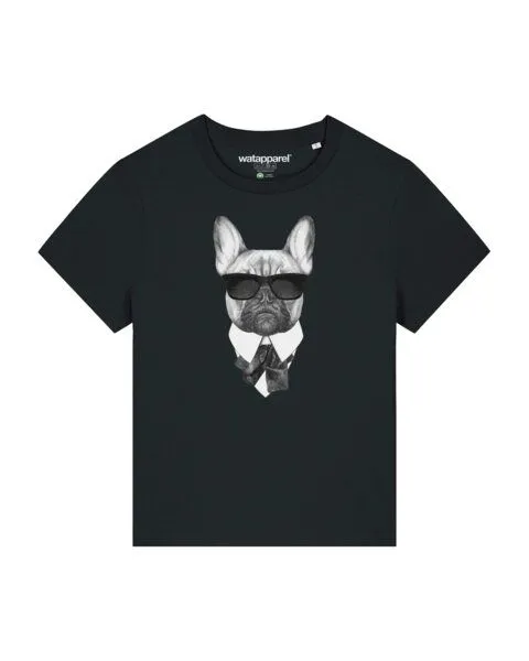 watapparel watapparel T-Shirt Frauen Ein fescher Hund, Black, – Produktbild 1 von 3