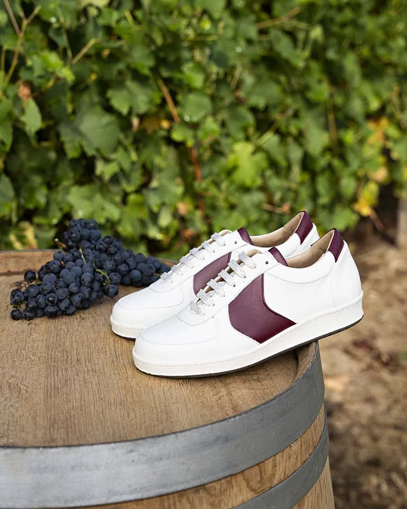 Minuit Sur Terre Minuit Sur Terre Herren vegan Sneaker Cepage Merlot Weiß/Burgunderrot, Weiß, – Produktbild 1 von 2
