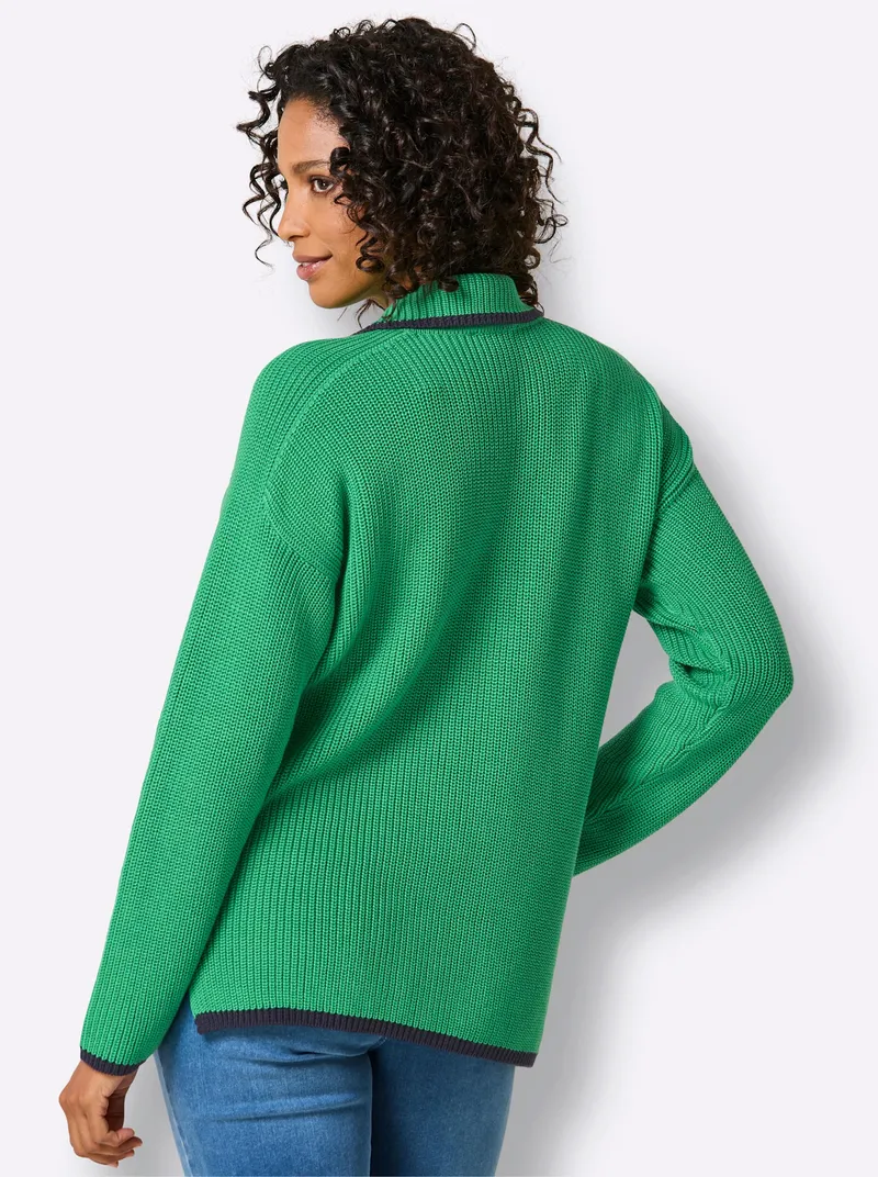 Polopullover grasgrün, Grasgrün, – Produktbild 2 von 2