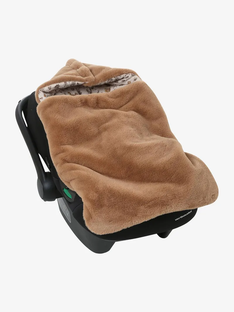 Vertbaudet Baby Winter-Ausfahrsack EICHHÖRNCHEN aus Fellimitat und Musselin cappuccino, Cappuccino, – Produktbild 3 von 4
