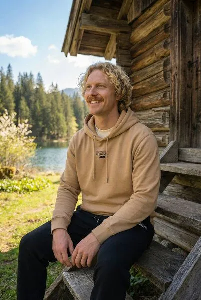 THE FACE OF ELEMENTS The Face of Elements Essential - Regular Fit Hoodie aus 100% Bio-Baumwolle, Sand (beige), – Produktbild 1 von 4