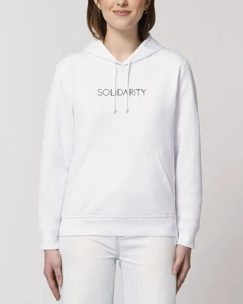 Human Family Human Family Bio Unisex Hoodie - "Drum - Solidarity", Weiss, – Produktbild 3 von 4
