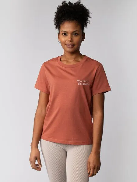 watapparel watapparel T-Shirt Frauen Was muss das muss, Heritage brown, – Produktbild 1 von 3