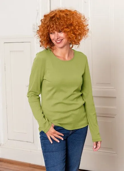 Heidekönigin Heidekönigin Langarmshirt Pure Cotton, Pistazie, – Produktbild 2 von 4