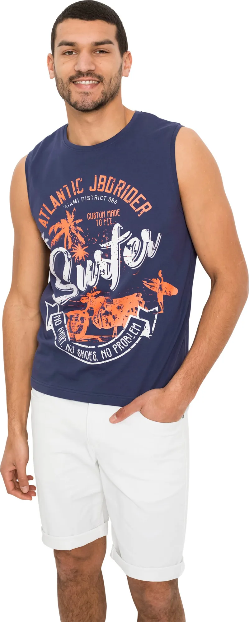 Catamaran Print-Shirt rauchblau-bedruckt + weiß-bedruckt, Rauchblau-bedruckt + weiß-bedruckt, – Produktbild 2 von 3
