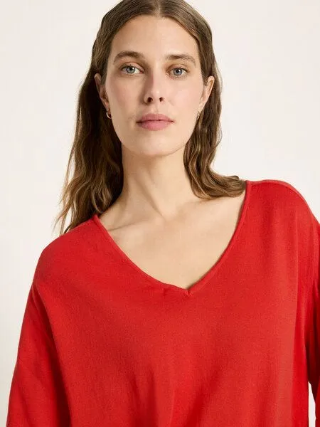 LANIUS LANIUS Strickshirt aus Bio-Baumwolle, Lava red, – Produktbild 3 von 4