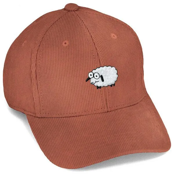 LIGARTI Bestickte Cord Cap – Wollke das Schaf – LIGARTI Tiermanufaktur, Terracotta, – Produktbild 1 von 4