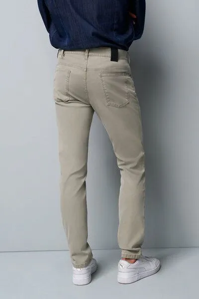 M 5 BY MEYER M 5 BY MEYER Baumwolle-Tencel Microstruktur Five Pocket, Beige (beige), – Produktbild 4 von 6