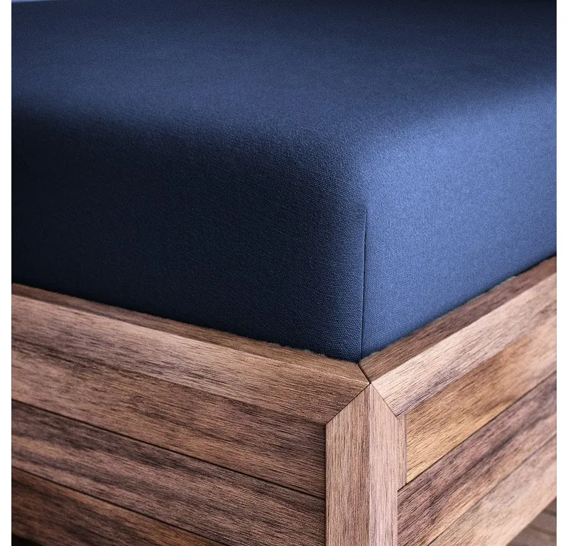 Wolkenfeld Spannbettlaken Boxspringbett Bettlaken - Spannbetttuch für Matratzen bis 40cm, Jersey, Gummizug: rundum, (1 Stück), Elastisch & Rutschfest: 90x200, 140x200, 160x200, 180x200 & Übergrößen, Blau, – Produktbild 3 von 5