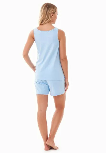 ORGANICATION ORGANICATION ANNDREA | Shorts Pyjama-Set aus Bio-Baumwolle, Light blue, – Produktbild 3 von 4