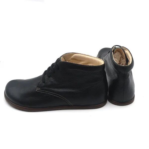 Pololo Pololo knöchelhoher Barfußschuh Dublin, pflanzlich gegerbtes Leder, Schwarz, – Produktbild 2 von 4
