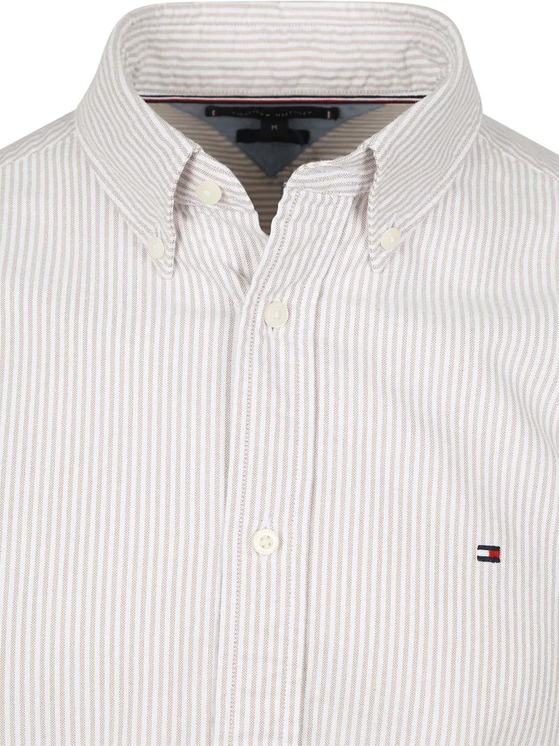 Tommy Hilfiger Tommy Hilfiger Oxford Hemd Gestreift Beige - Größe L, Beige, – Produktbild 4 von 5