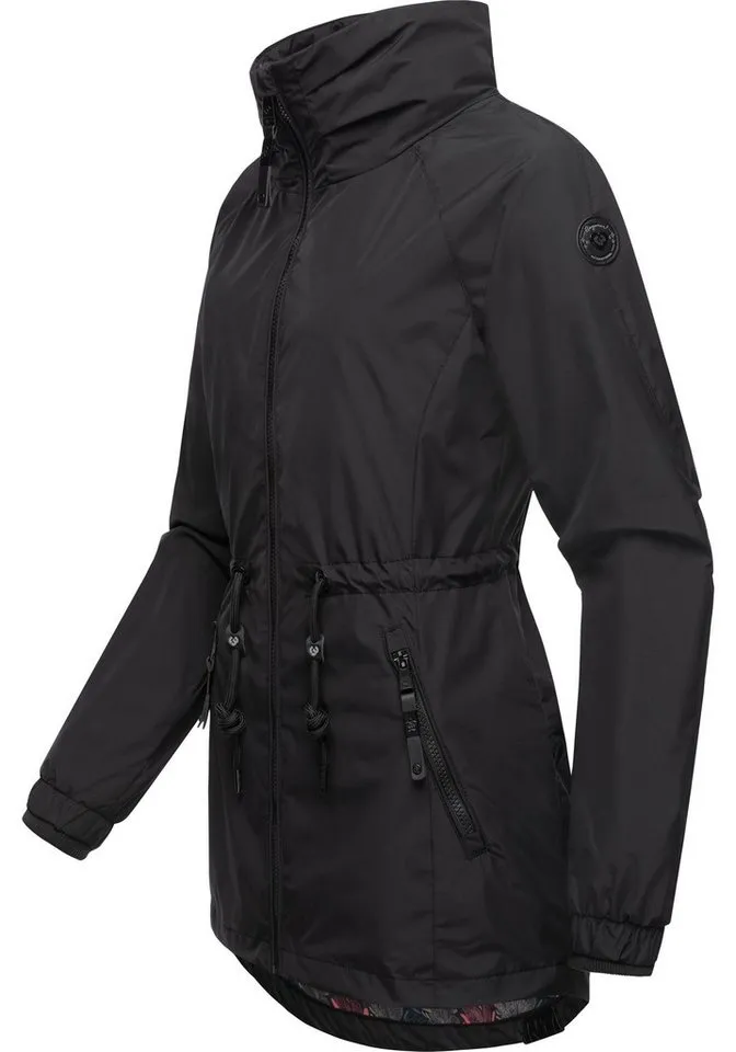 ragwear ragwear Outdoorjacke Tacy wasserdichte Damen Übergangsjacke mit hohem Kragen, Schwarz, – Produktbild 3 von 5