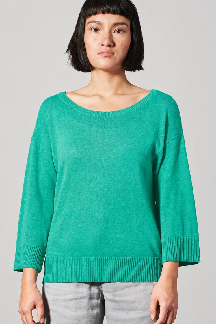 HempAge Hempage Damen vegan Leichter Pullover In Smaragdgrün, Grün, – Produktbild 2 von 2