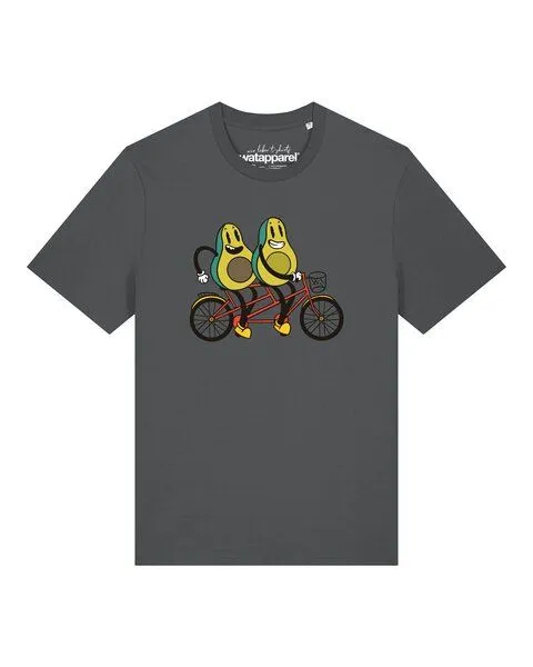watapparel watapparel T-Shirt Unisex Avocado Fahrrad, Anthracite, – Produktbild 1 von 2