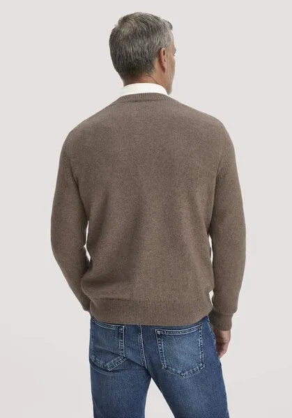 hessnatur hessnatur Strick Pullover Regular aus Bio-Merinowolle mit Bio-Baumwolle, Camel, – Produktbild 3 von 5