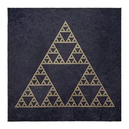 Veskor Cassiopeia Veskor Cassiopeia SIERPINSKI DREIECK Heilige Geometrie Linoldruck | 40 x 40 cm | Gold auf Schwarz – Produktbild 1 von 1