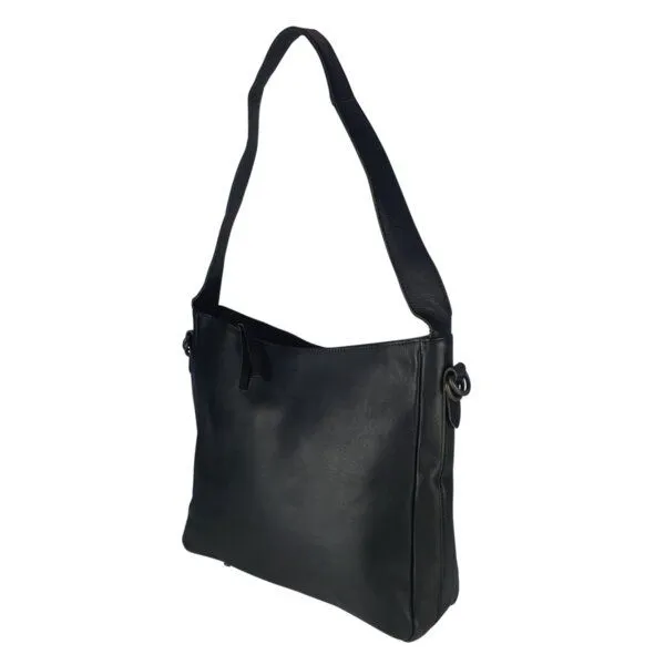 manbefair manbefair Shopper Melody Leder, Schwarz, – Produktbild 1 von 4
