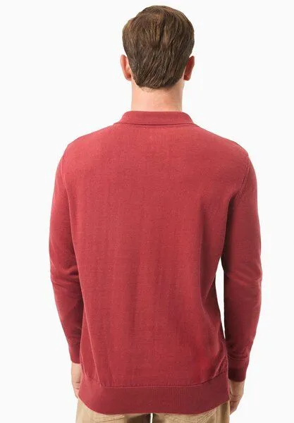 ORGANICATION ORGANICATION Polokragenpullover aus Bio-Baumwolle, Merlot, – Produktbild 4 von 4