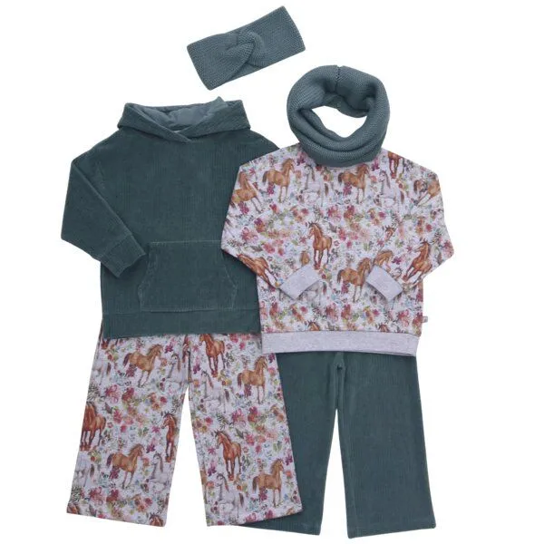 Enfant Terrible Enfant Terrible Sweathose mit Pferdedruck, Greymelange-aubergine, – Produktbild 3 von 4