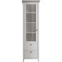 Vitrine "Solvita" mit Glastür, 2 SL, B 58 x T 40 x H 200 cm, Kiefer weiß – Produktbild 1 von 1