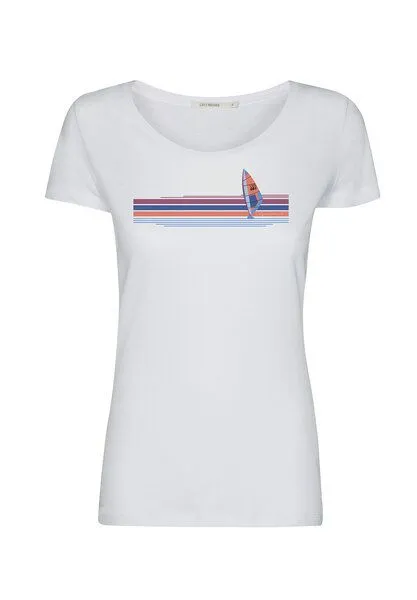 GreenBomb GREENBOMB Nature Windsurf Loves - Lässiges T-Shirt aus Bio-Baumwolle / hochwertiger Print / Fair & Vegan, Weiß (white), – Produktbild 2 von 4