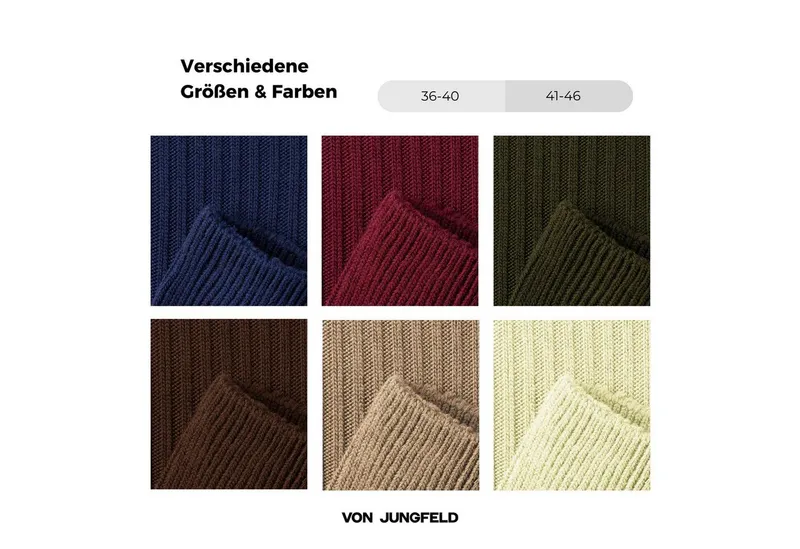 von Jungfeld von Jungfeld Socken Merino Merinowolle 35-46 Unisex (1-Paar, 1 Paar) Winter Thermosocken Damen & Herren Wandersocken, Blau, – Produktbild 5 von 5