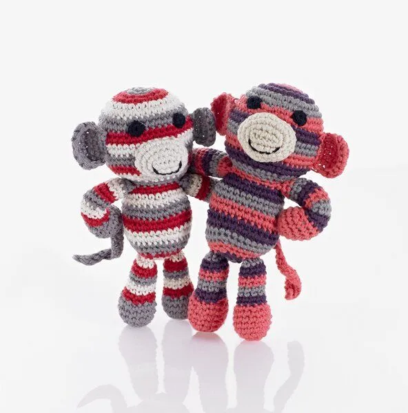 Pebble Pebble Monkey Rassel, Rot purple grau, – Produktbild 2 von 3