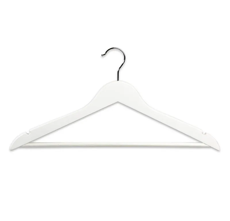 Kesper Kesper Kleiderbügel Formkleiderbügel, 12er Pack, FSC® zertifiziert, (Set, 12-tlg), mit Rockkerben und Hosensteg, Weiß, – Produktbild 2 von 3