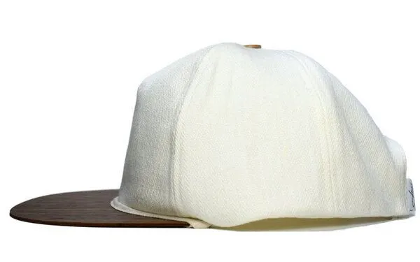 Lou-i Lou-i Baseball Cap weiß mit edlem Holzschirm -Cap & Stoff Made in Germany – Produktbild 2 von 4