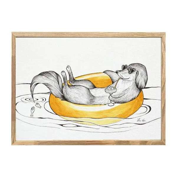 LIGARTI Kunstdruck »Urlaubshund« von LIGARTI | A4, A3 oder A2 | Wandbild | Poster | Kunst – Produktbild 1 von 3