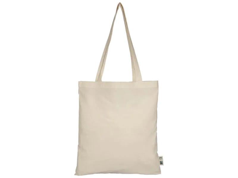 Memo memo Bio-Baumwoll-Tragetasche mit Fairtrade-Siegel, natur, 38 x 42 cm, lange Henkel – Produktbild 1 von 2