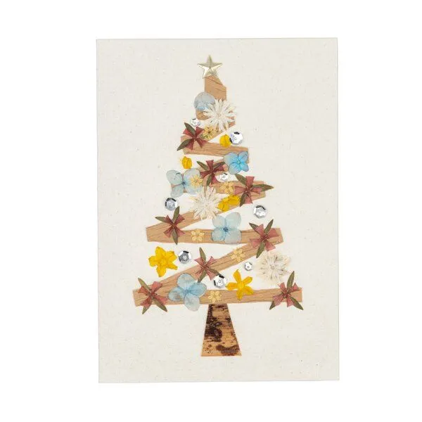 El Puente El Puente Grußkarte "Weihnachten" | Fair Trade & Handmade aus Philippinen, Blau,gelb,natur,rot, – Produktbild 1 von 1