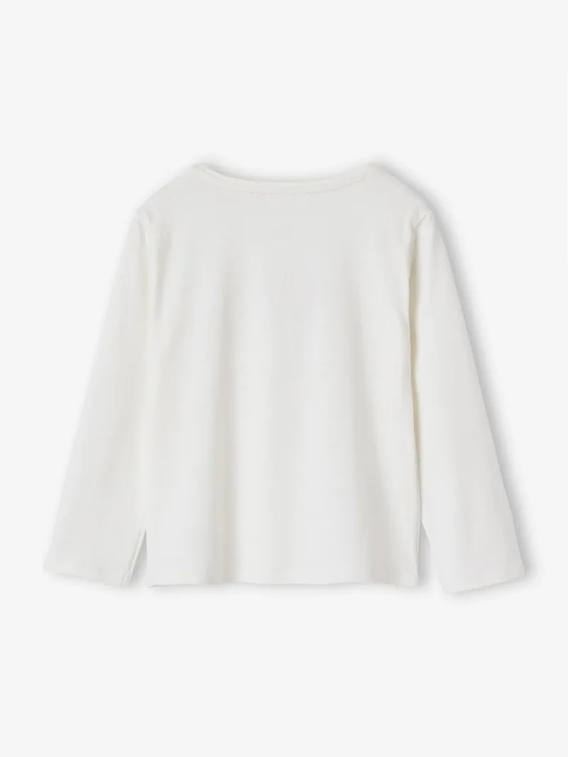 Vertbaudet Mädchen Langarmshirt BASIC, Wollweiß, – Produktbild 2 von 4