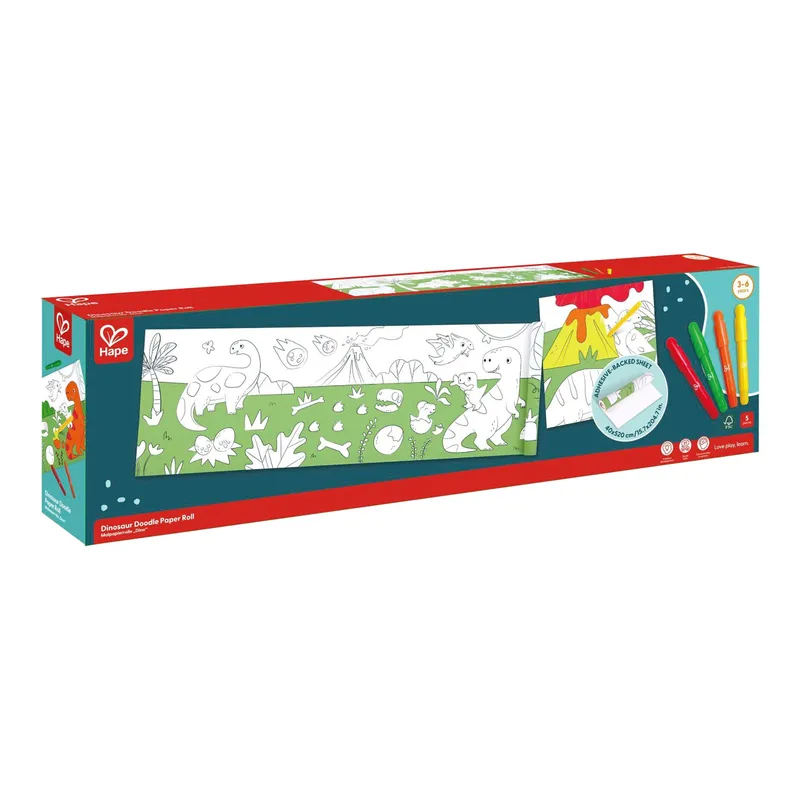 Hape Hape Malpapierrolle Dino, Mehrfarbig, – Produktbild 1 von 1