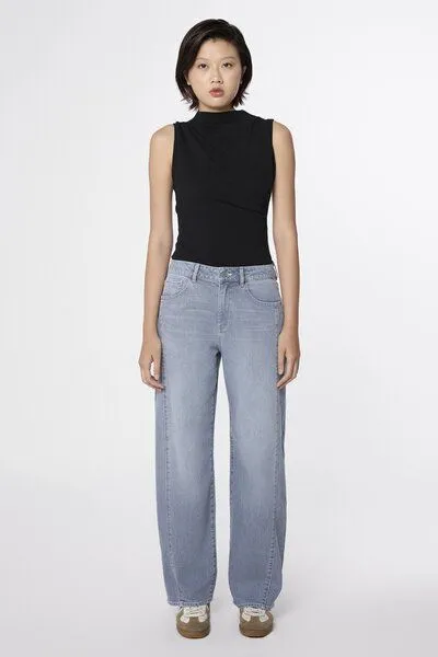 DAWN DAWN - Damen Jeans ASH Barrel Leg Cutline Minimal Stretch DAWN Bio-Baumwolle, Slate grey, – Produktbild 2 von 5