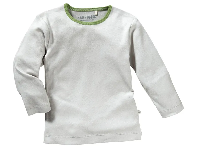 HANS NATUR Kinder Unterhemd Langarm Bio-Baumwolle grau Gr. 98/104, Grau, – Produktbild 1 von 2